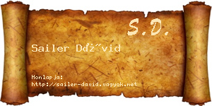 Sailer Dávid névjegykártya