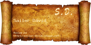 Sailer Dávid névjegykártya